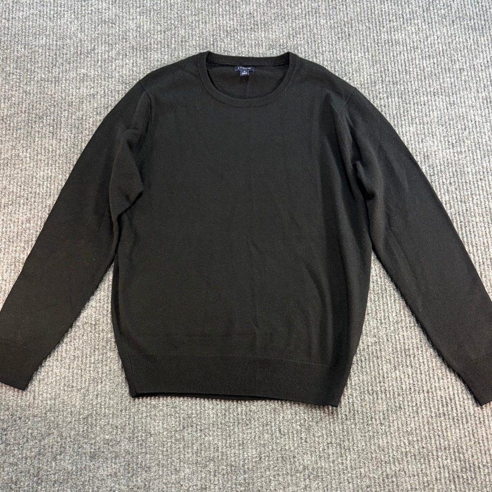 J.Crew Mens Merino Wool Blend Crewneck Sweater Black Small Preppy Fall Casual